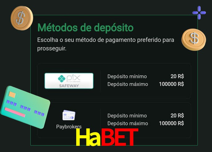 O cassino Habet oferece uma grande variedade de métodos de pagamento